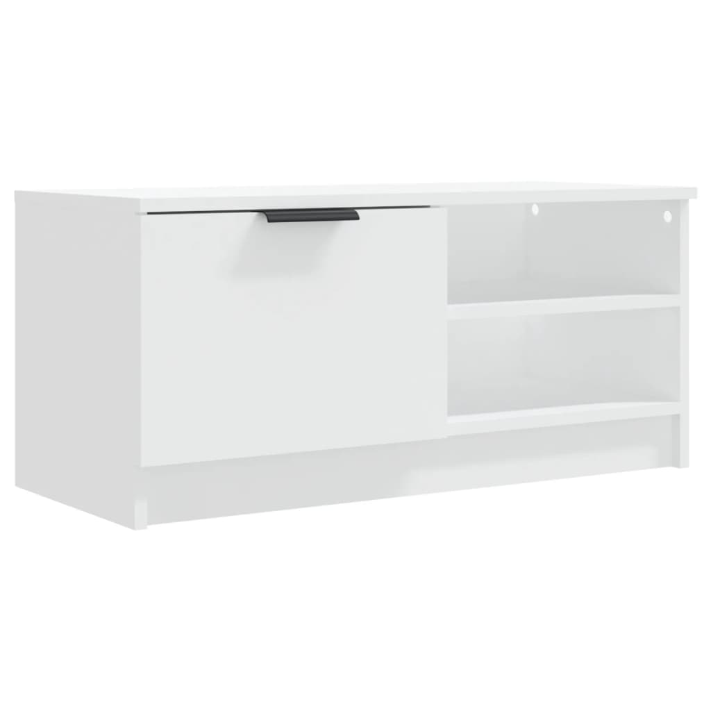Meuble TV Blanc 80x35x36,5 cm Bois d'ingénierie - XIOS