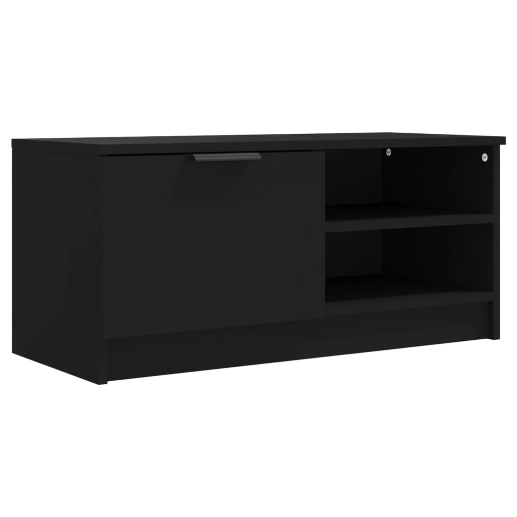 Meuble TV Noir 80x35x36,5 cm Bois d'ingénierie - XIOS