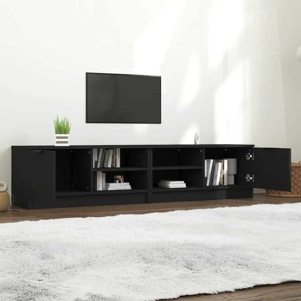 Meubles TV 2 pcs Noir 80x35x36,5 cm Bois d'ingénierie - XIOS