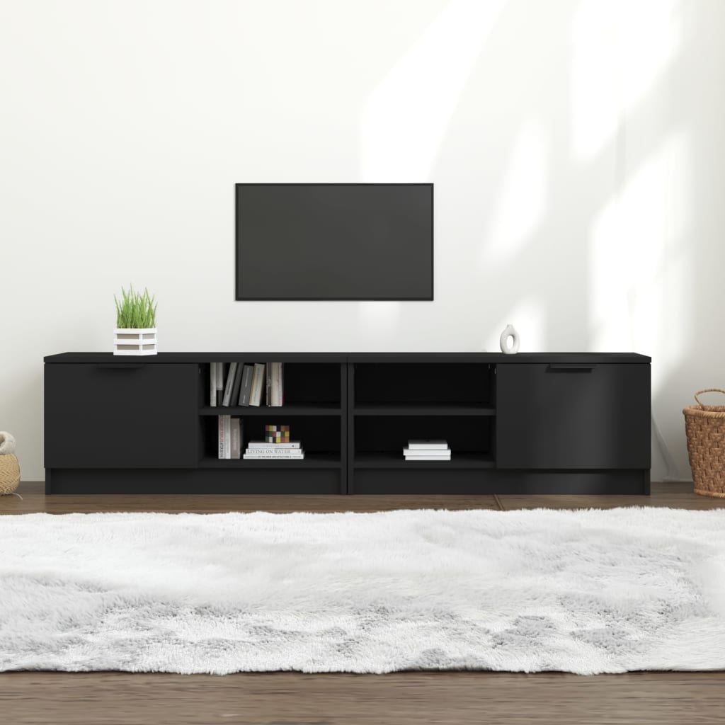 Meubles TV 2 pcs Noir 80x35x36,5 cm Bois d'ingénierie - XIOS