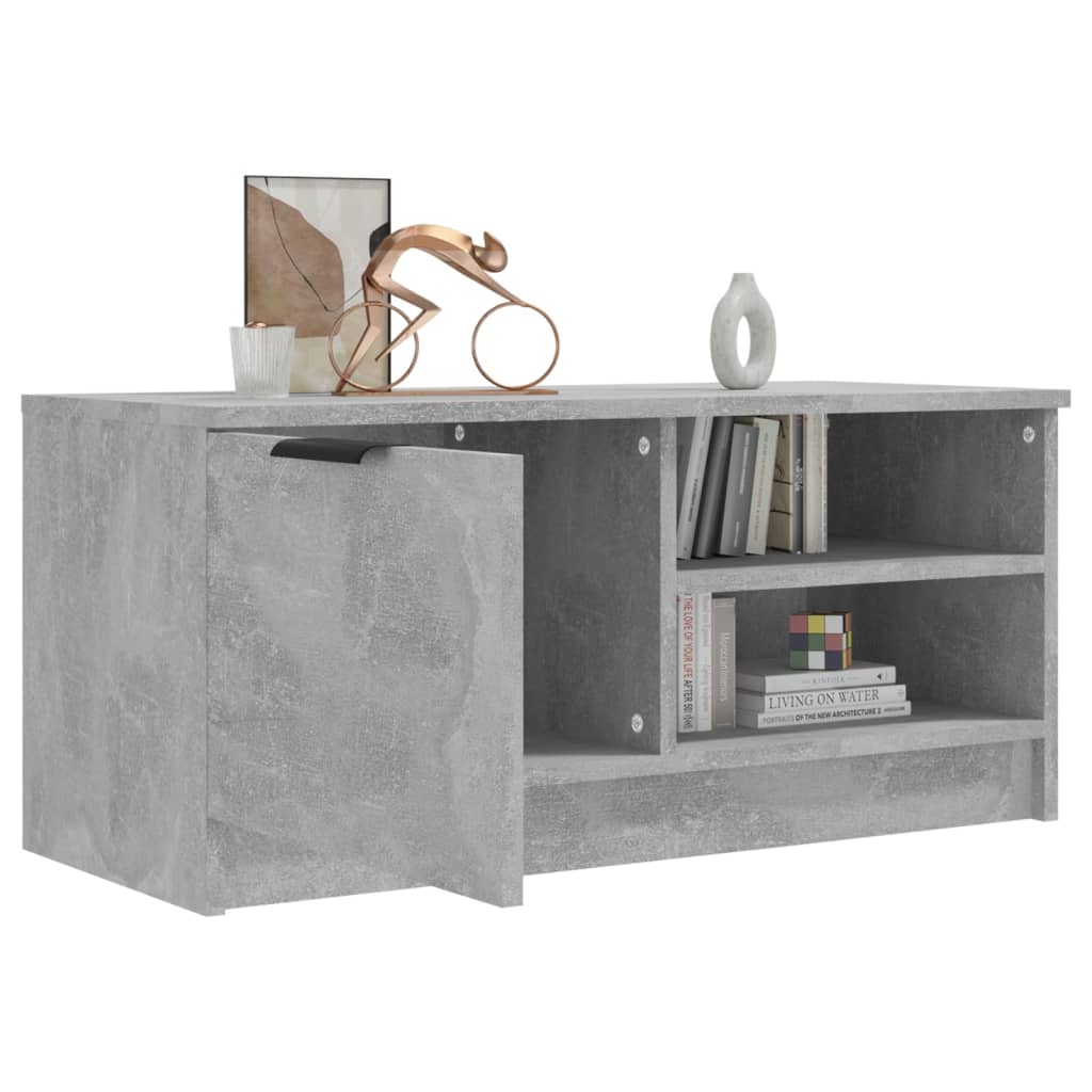 Meuble TV Gris béton 80x35x36,5 cm Bois d'ingénierie - XIOS