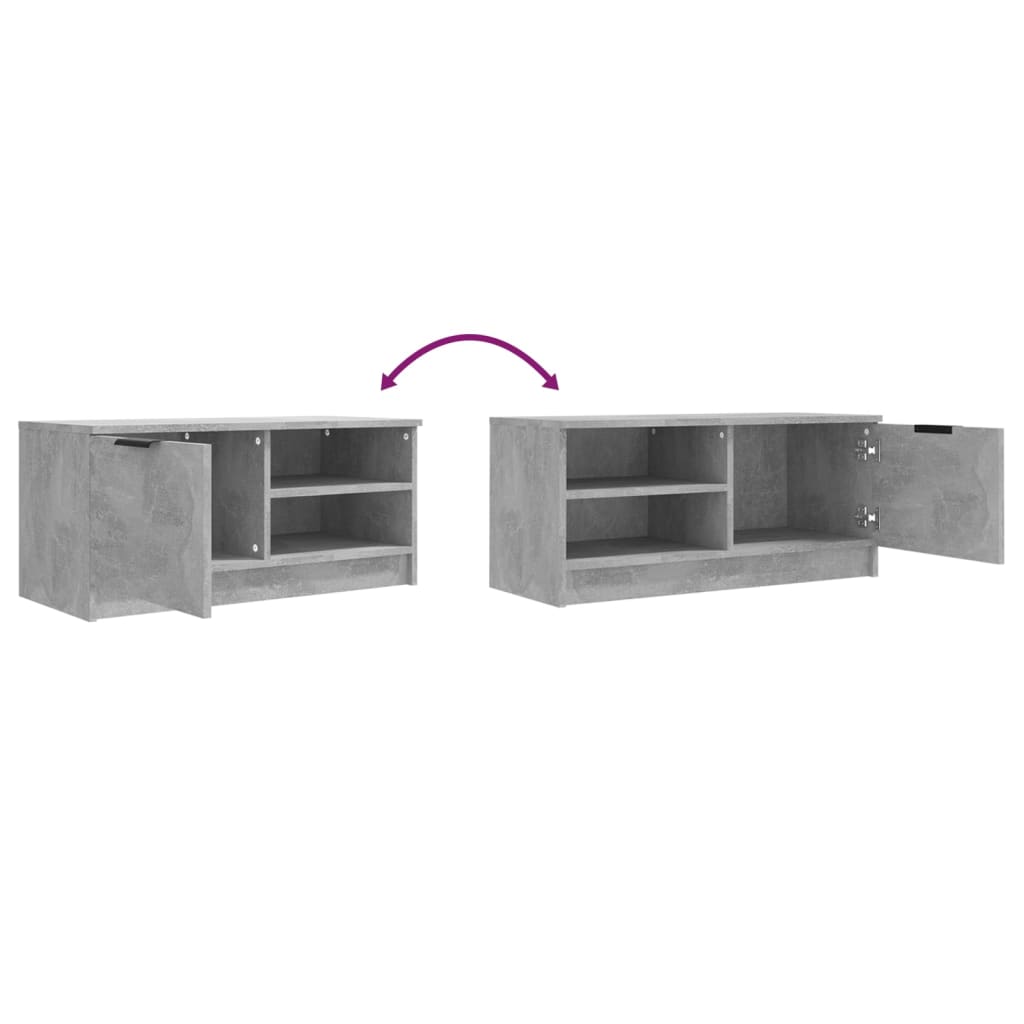 Meuble TV Gris béton 80x35x36,5 cm Bois d'ingénierie - XIOS