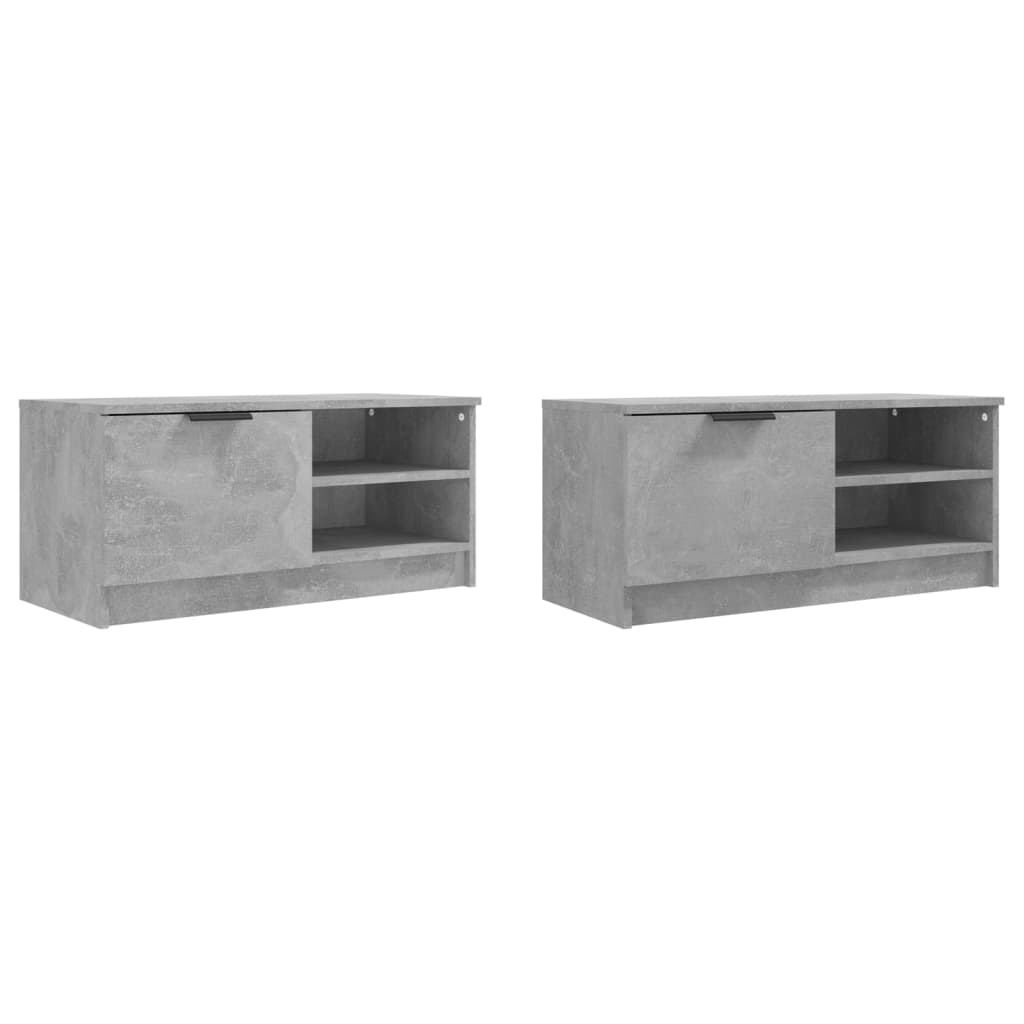 Meubles TV 2 pcs Gris béton 80x35x36,5 cm Bois d'ingénierie - XIOS