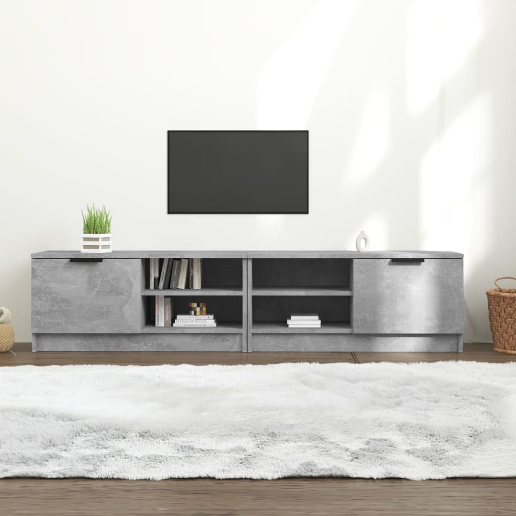 Meubles TV 2 pcs Gris béton 80x35x36,5 cm Bois d'ingénierie - XIOS