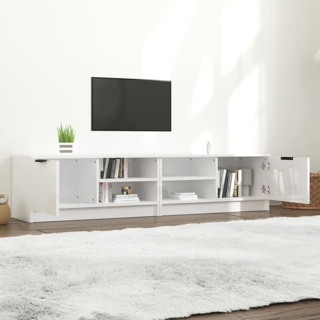 Meubles TV 2 pcs Blanc brillant 80x35x36,5 cm Bois d'ingénierie - XIOS