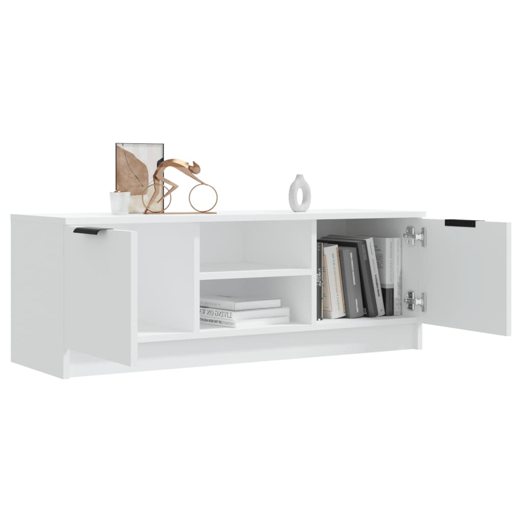 Meuble TV Blanc 102x35x36,5 cm Bois d'ingénierie - XIOS
