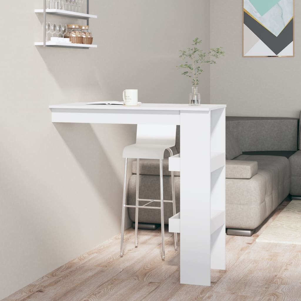 Table de bar murale Blanc 102x45x103,5 cm Bois d'ingénierie - XIOS