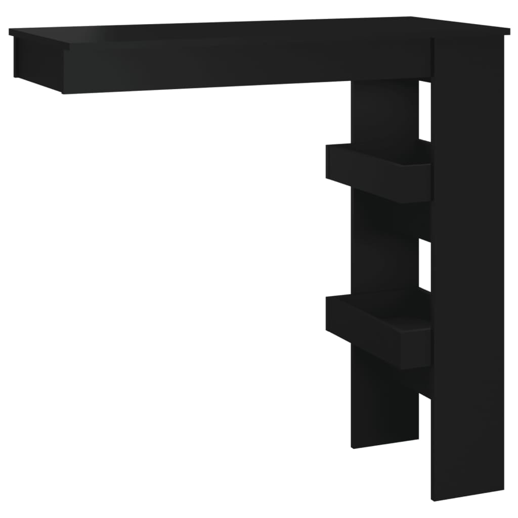 Table de bar murale Noir 102x45x103,5 cm Bois d'ingénierie - XIOS