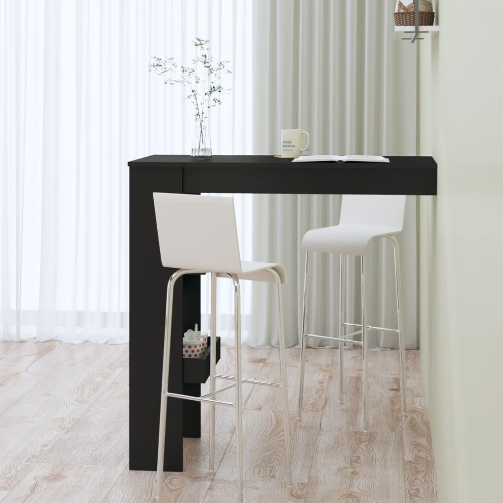 Table de bar murale Noir 102x45x103,5 cm Bois d'ingénierie - XIOS