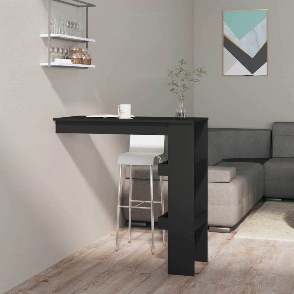 Table de bar murale Noir 102x45x103,5 cm Bois d'ingénierie - XIOS