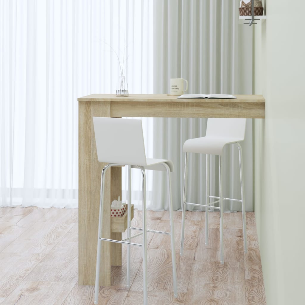 Table bar murale Chêne Sonoma 102x45x103,5 cm Bois d'ingénierie - XIOS