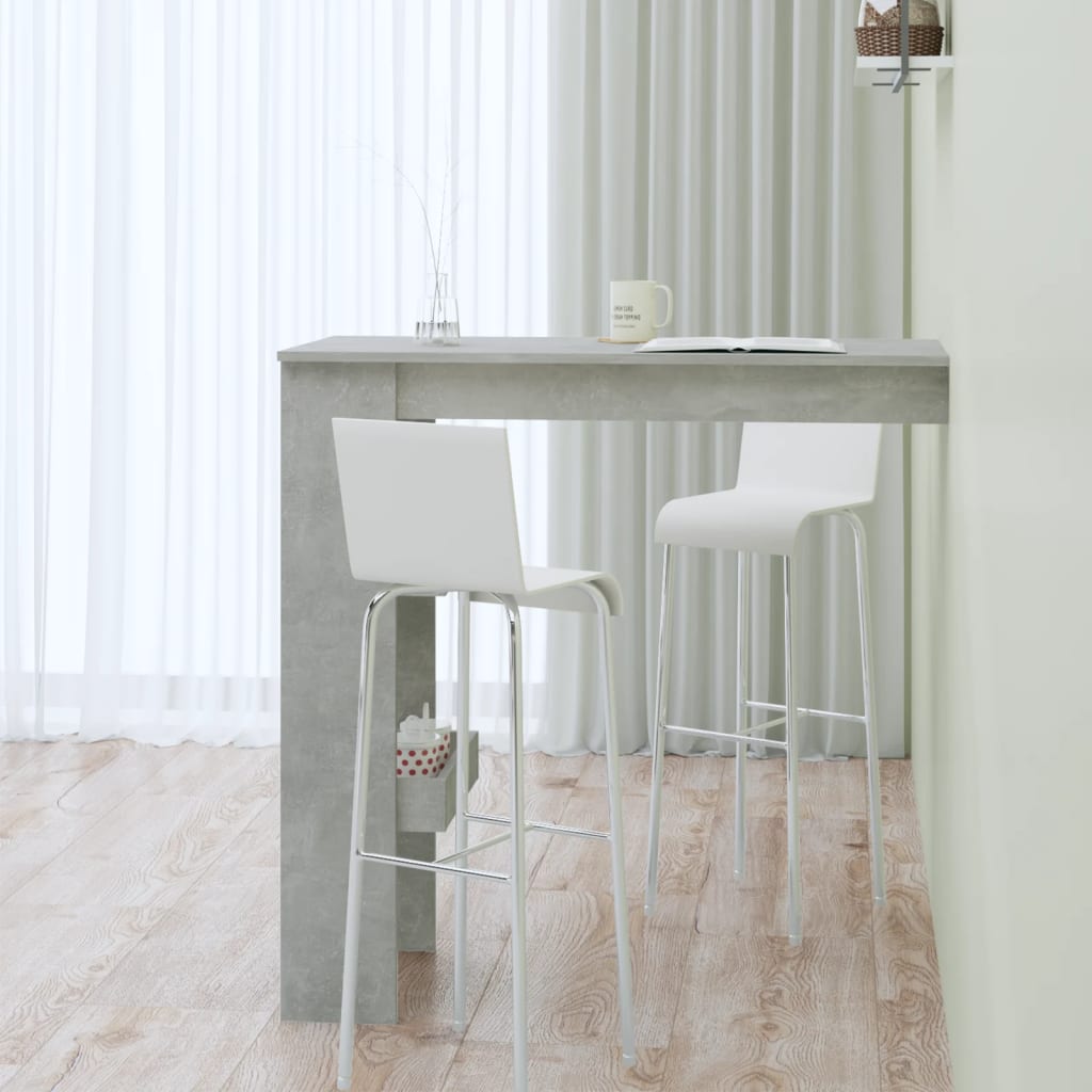 Table de bar murale Gris Béton 102x45x103,5cm Bois d'ingénierie - XIOS