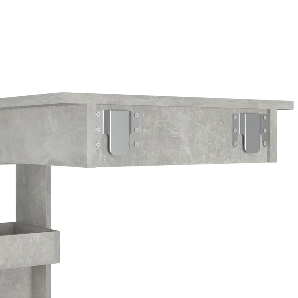 Table de bar murale Gris Béton 102x45x103,5cm Bois d'ingénierie - XIOS