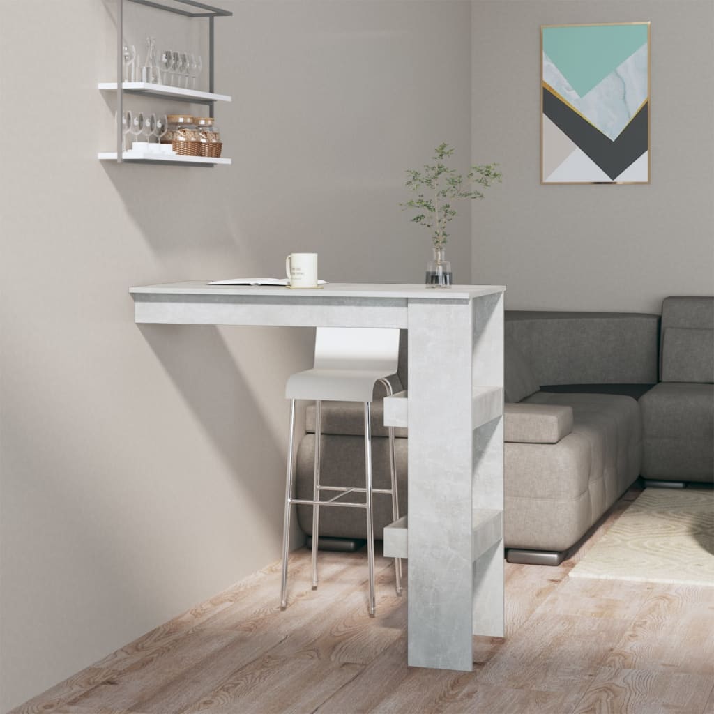 Table de bar murale Gris Béton 102x45x103,5cm Bois d'ingénierie - XIOS