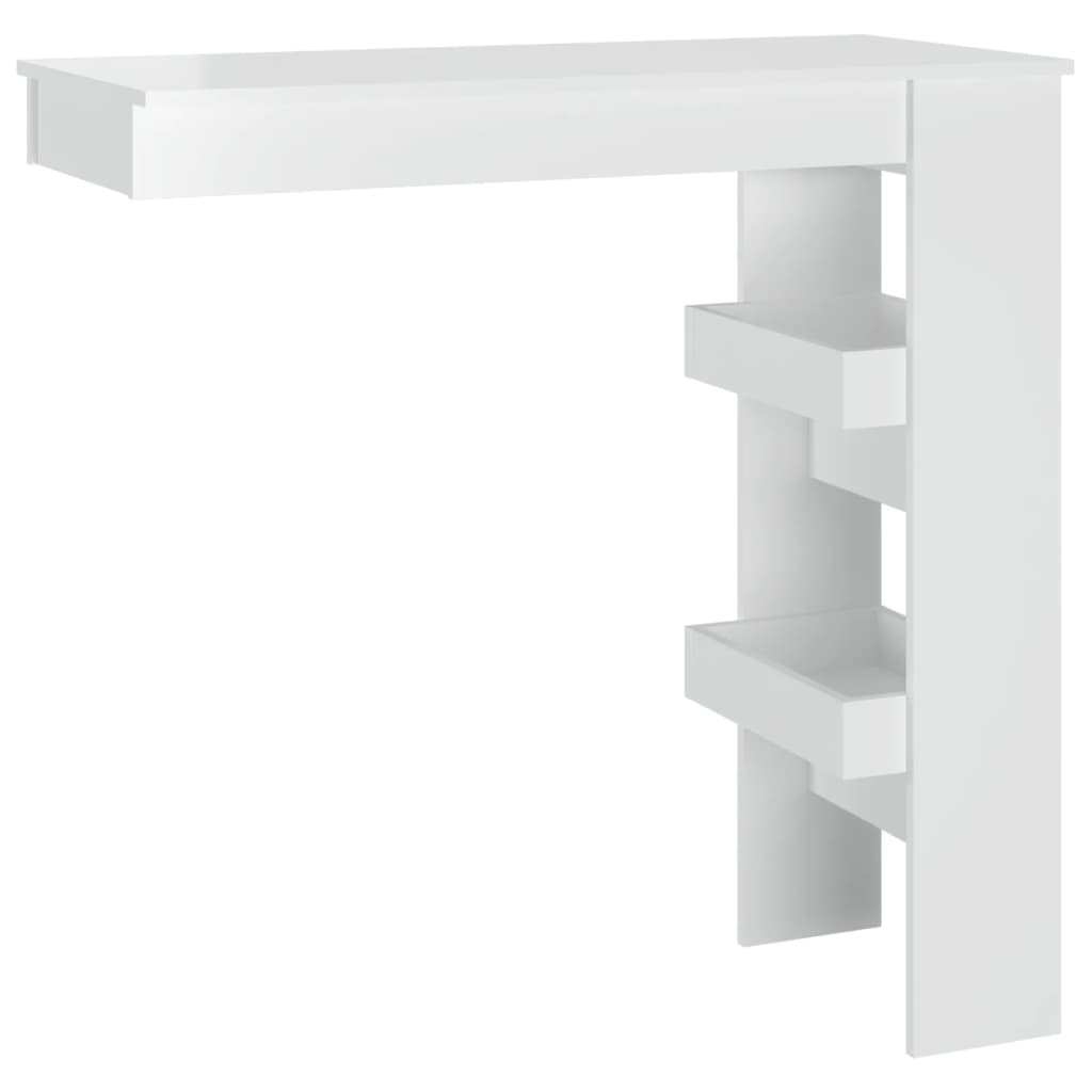 Table bar mural Blanc Brillant 102x45x103,5cm Bois d'ingénierie - XIOS