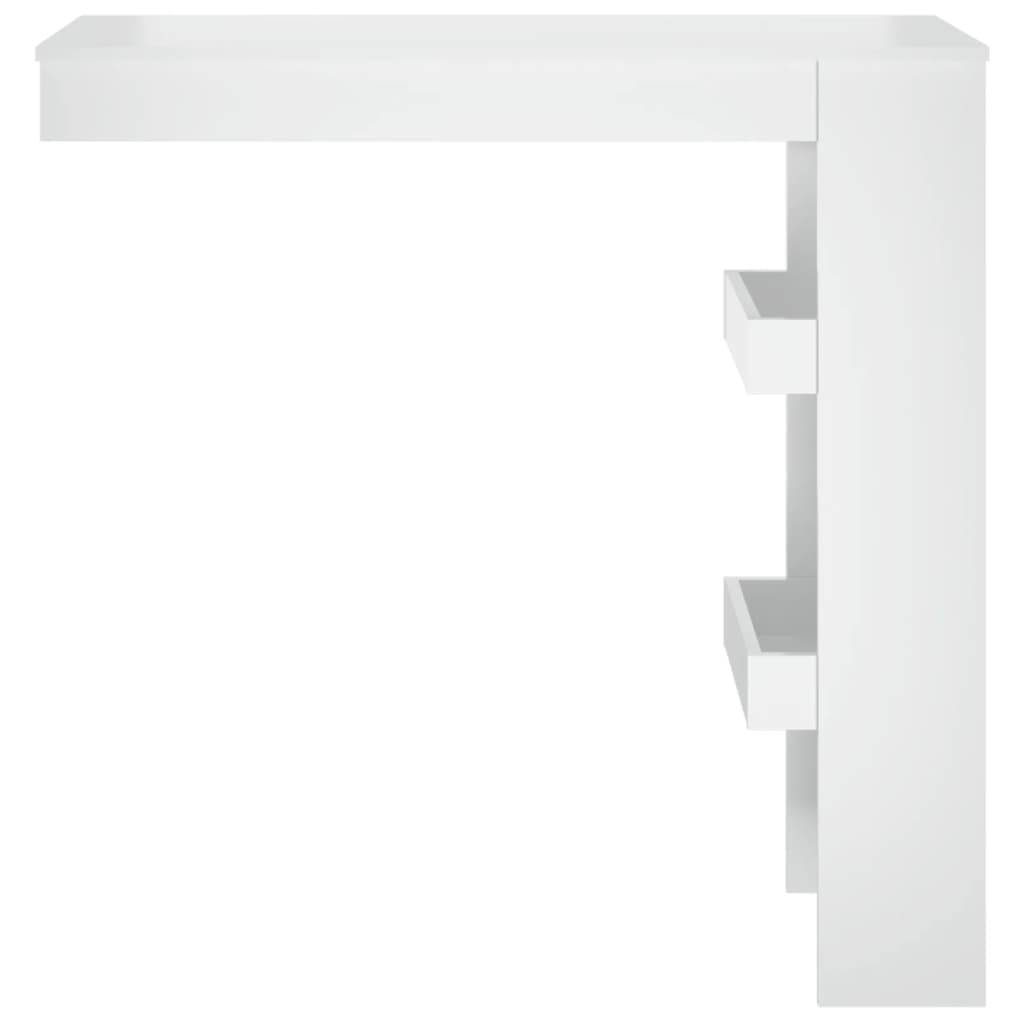 Table bar mural Blanc Brillant 102x45x103,5cm Bois d'ingénierie - XIOS