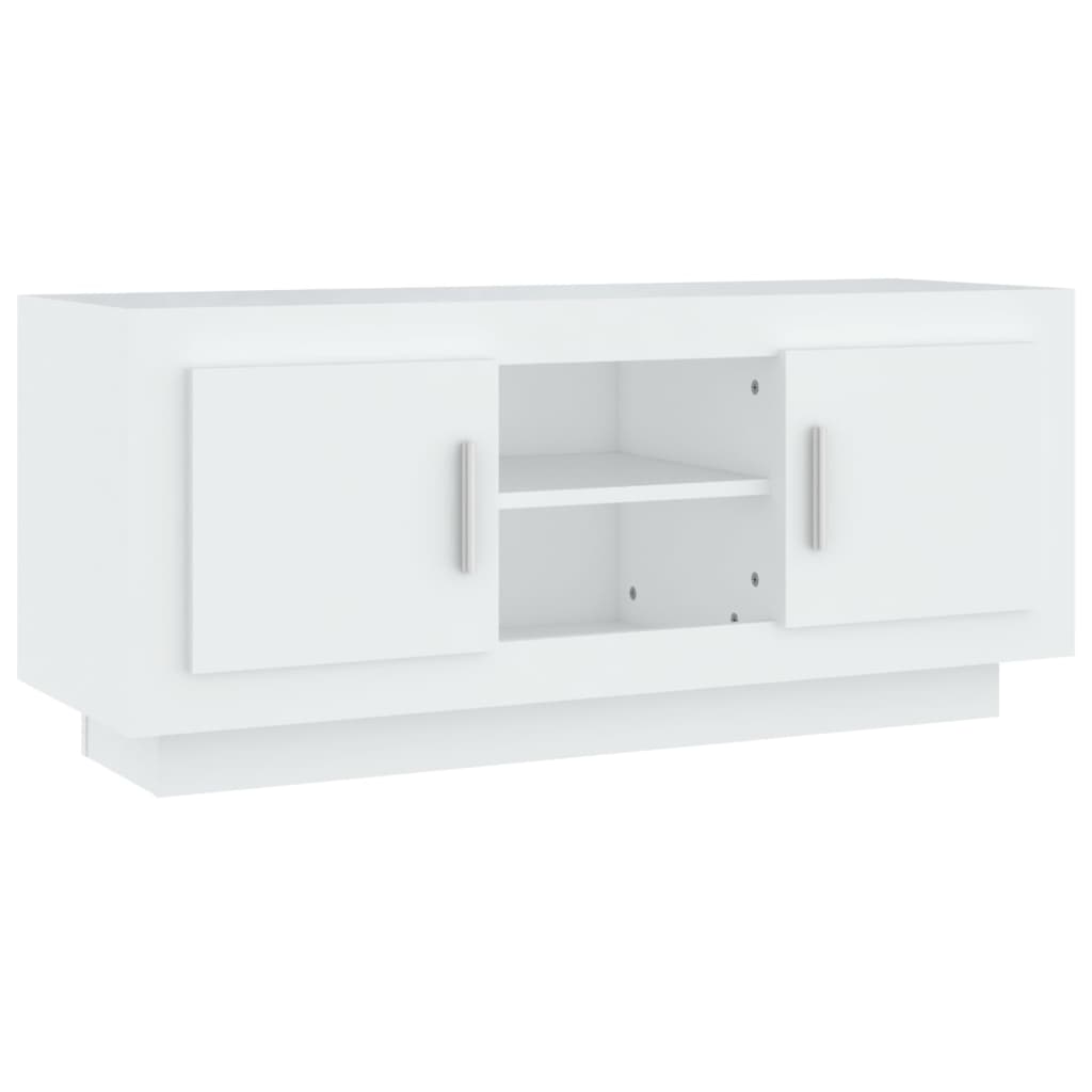Meuble TV blanc 102x35x45 cm bois d'ingénierie - XIOS