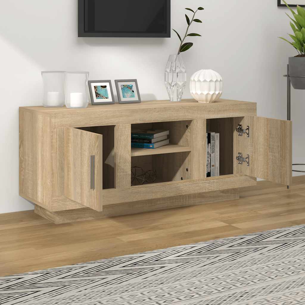 Meuble TV chêne sonoma 102x35x45 cm bois d'ingénierie - XIOS