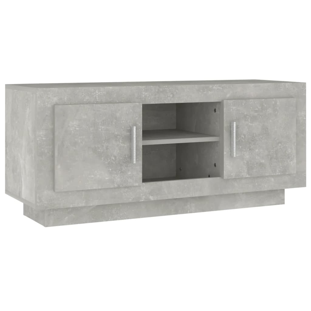 Meuble TV gris béton 102x35x45 cm bois d'ingénierie - XIOS