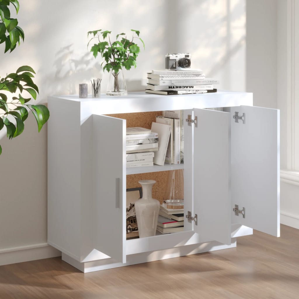 Buffet blanc 92x35x75 cm bois d’ingénierie - XIOS