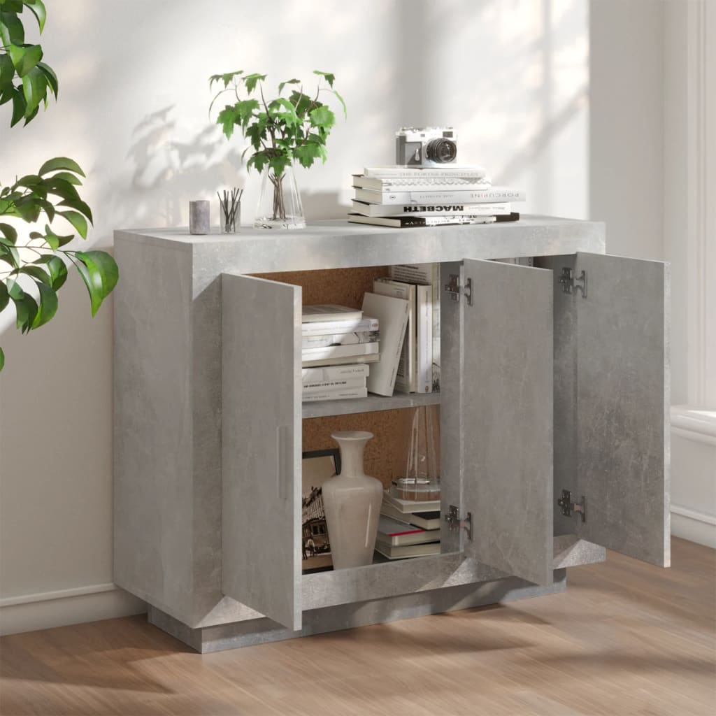 Buffet Gris béton 92x35x75 cm Bois d'ingénierie - XIOS