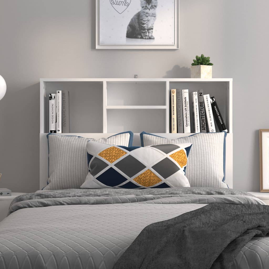 Armoire de tête de lit Blanc 100x19x103,5 cm - XIOS