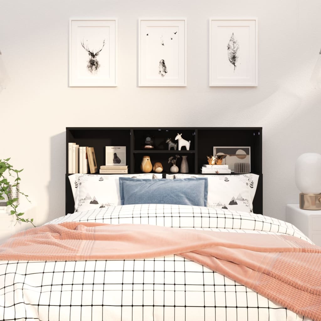 Armoire de tête de lit Noir 120x19x103,5 cm - XIOS