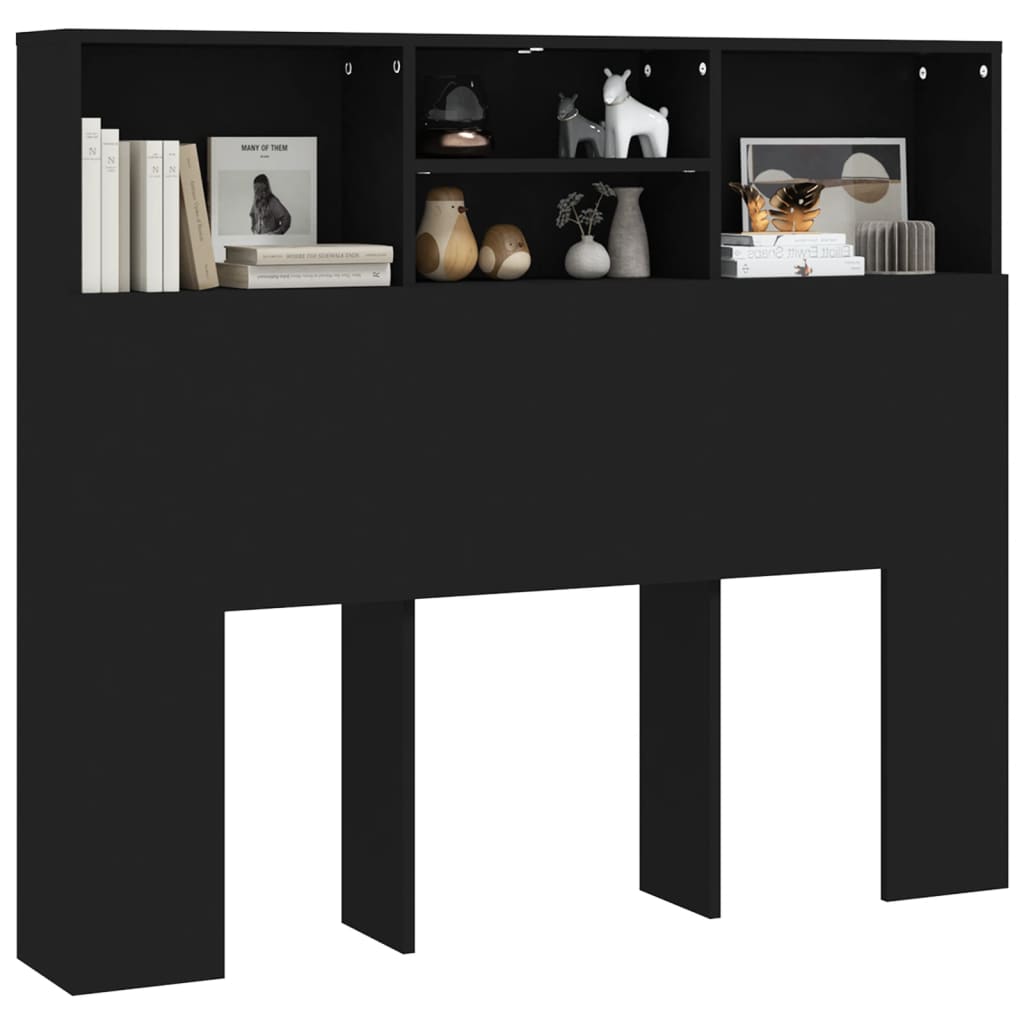 Armoire de tête de lit Noir 120x19x103,5 cm - XIOS