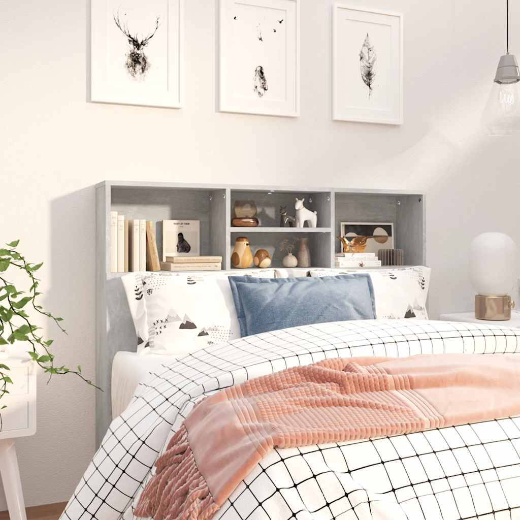 Armoire de tête de lit Gris béton 120x19x103,5 cm - XIOS
