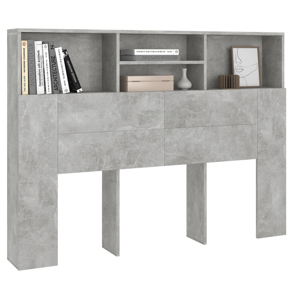 Armoire de tête de lit Gris béton 140x19x103,5 cm - XIOS