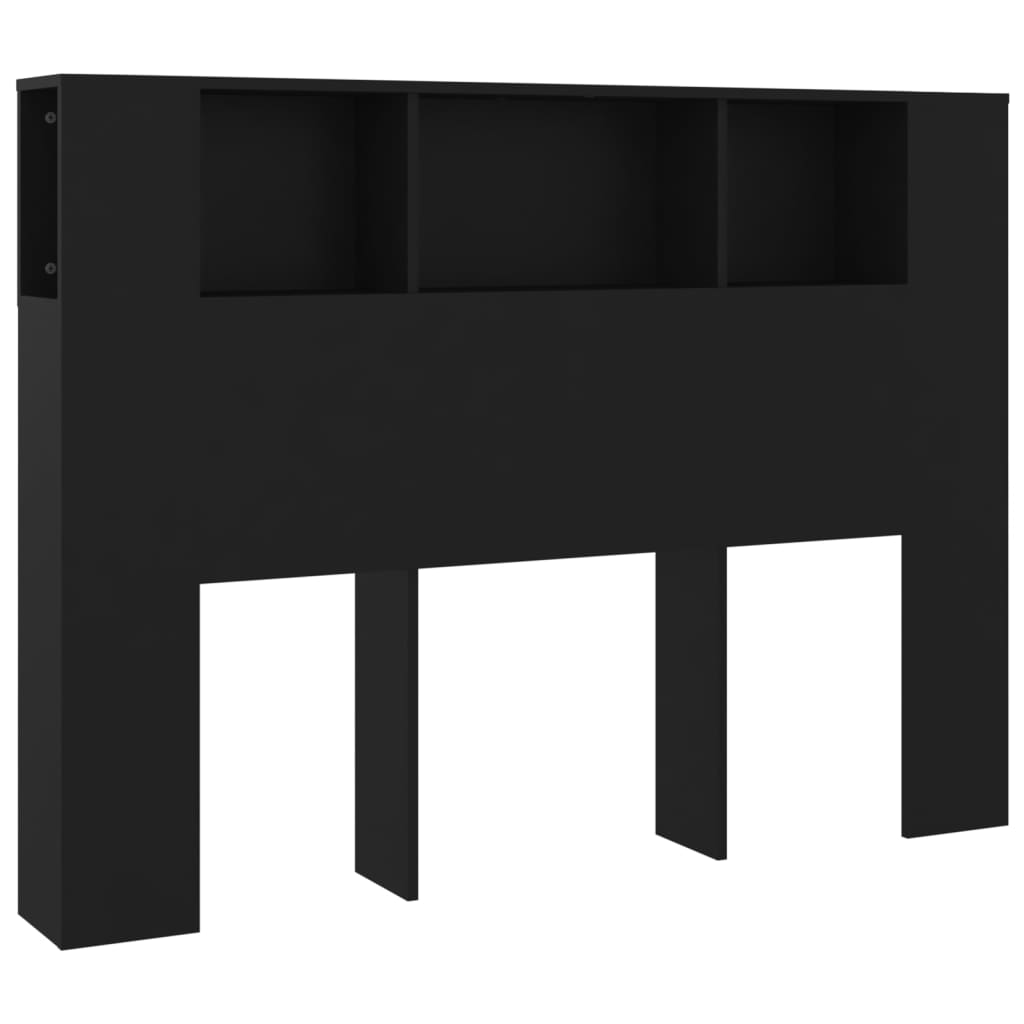 Armoire de tête de lit Noir 140x18,5x104,5 cm - XIOS
