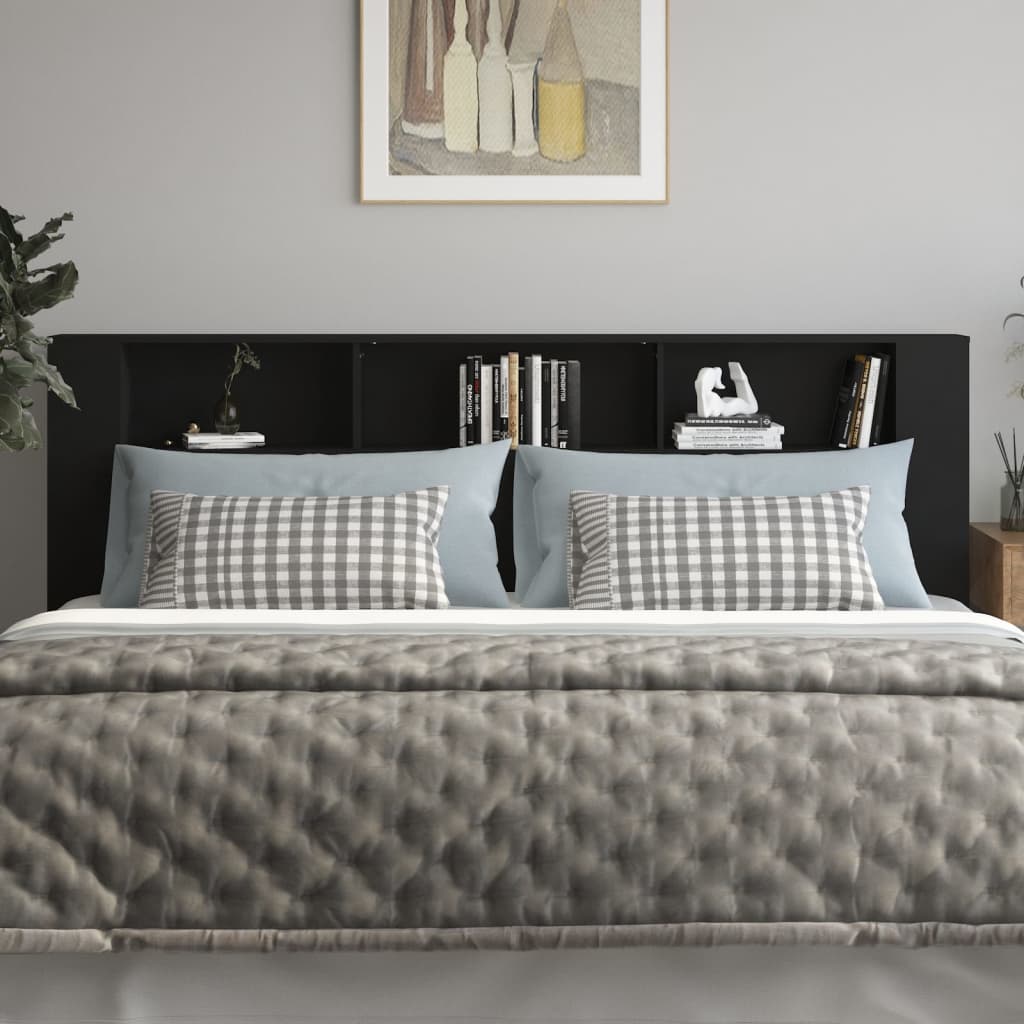 Armoire de tête de lit Noir 220x18,5x104,5 cm - XIOS