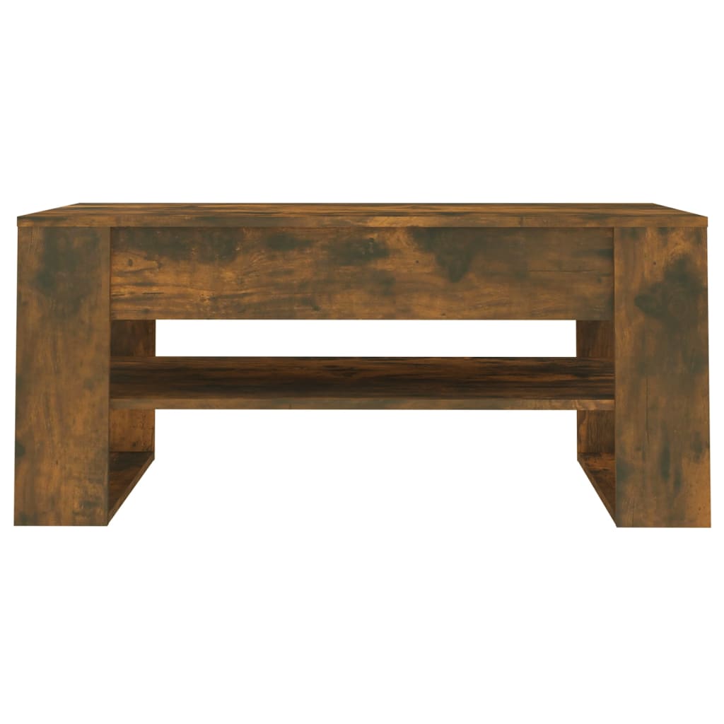 Table basse chêne fumé 102x55x45 cm bois d'ingénierie - XIOS