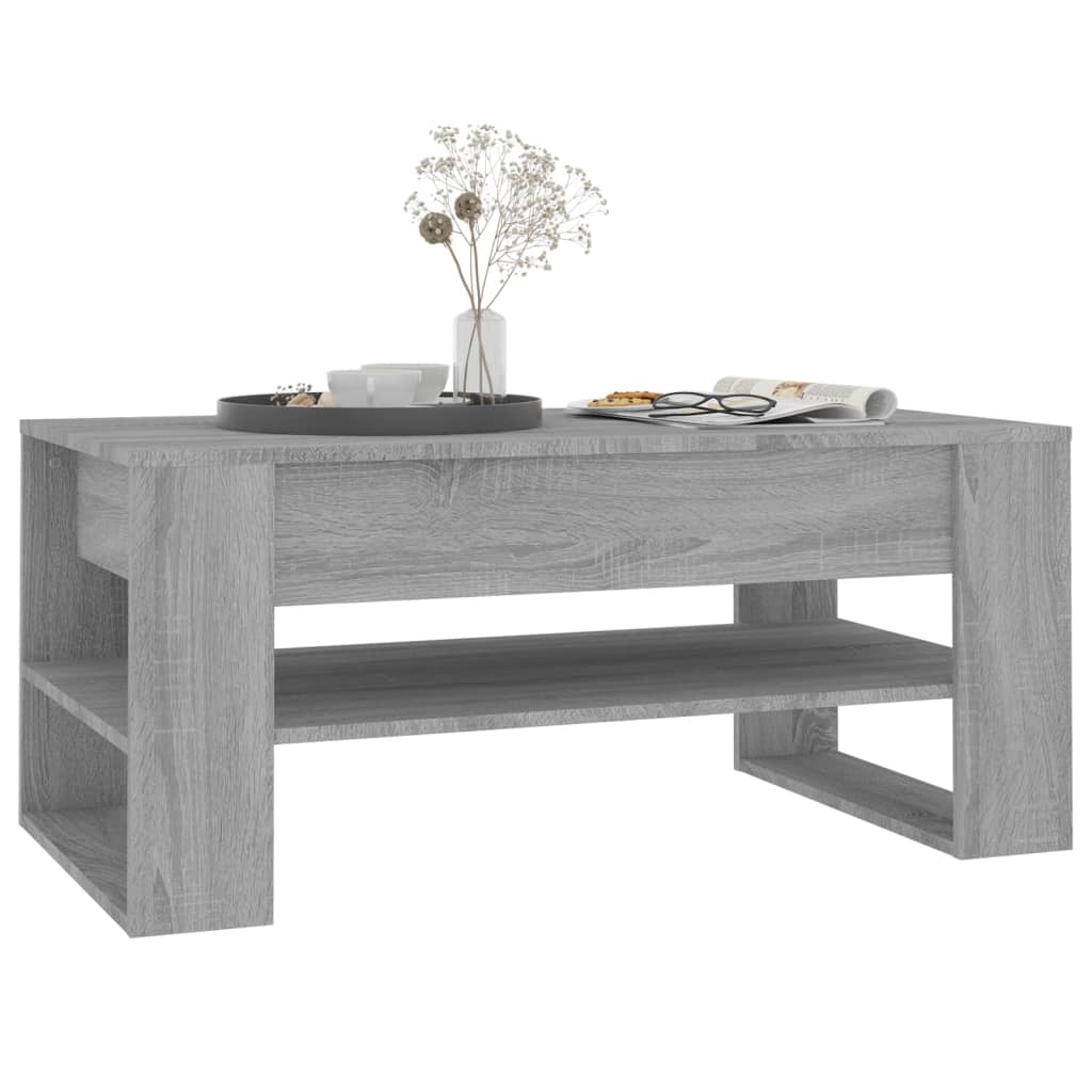 Table basse sonoma gris 102x55x45 cm bois d'ingénierie - XIOS