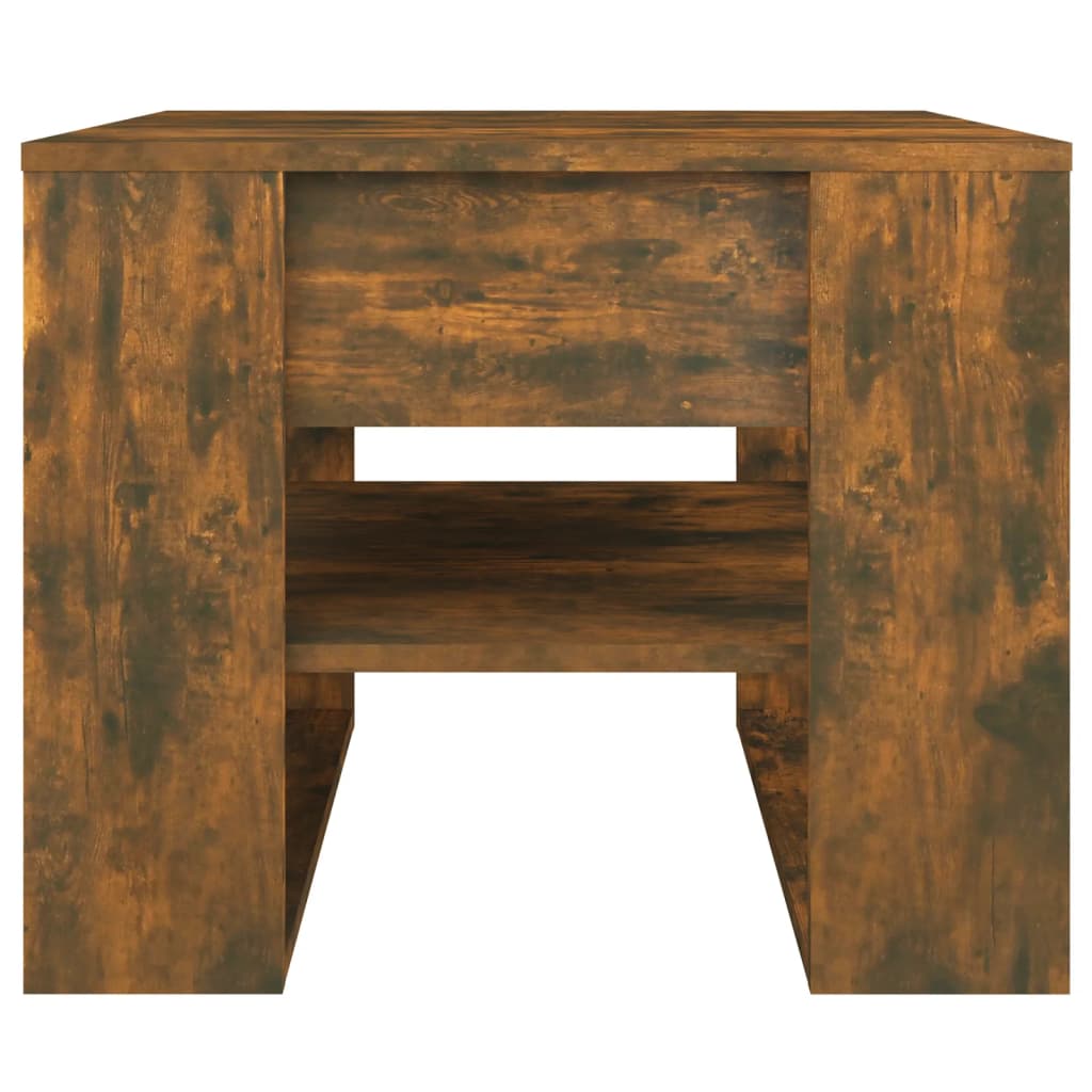 Table basse chêne fumé 55,5x55x45 cm bois d'ingénierie - XIOS