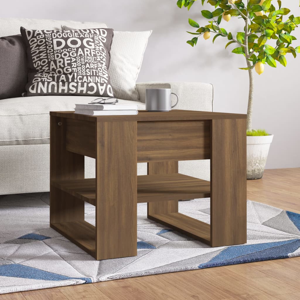 Table basse Chêne marron 55,5x55x45 cm Bois d'ingénierie - XIOS