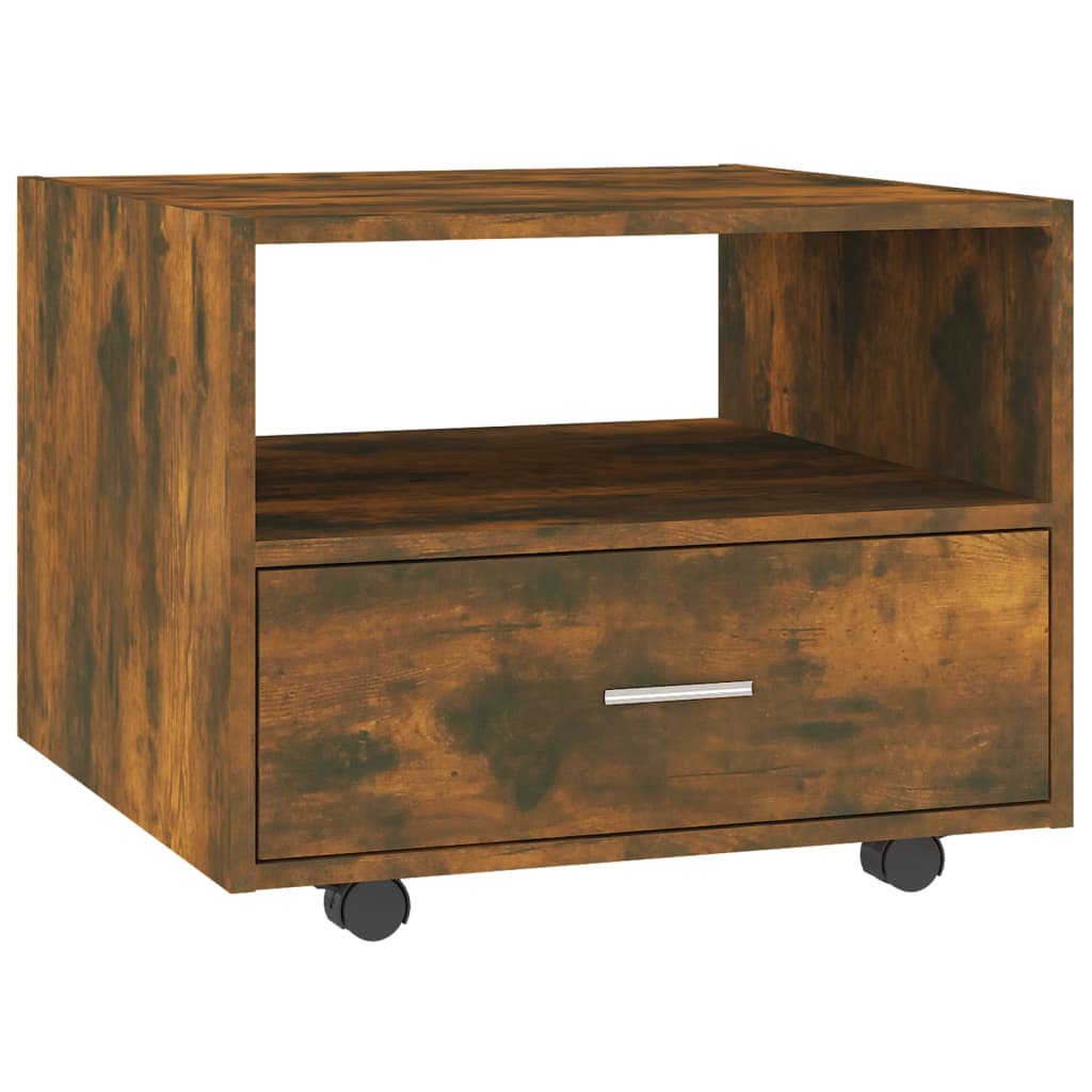 Table basse chêne fumé 55x55x40 cm bois d'ingénierie - XIOS