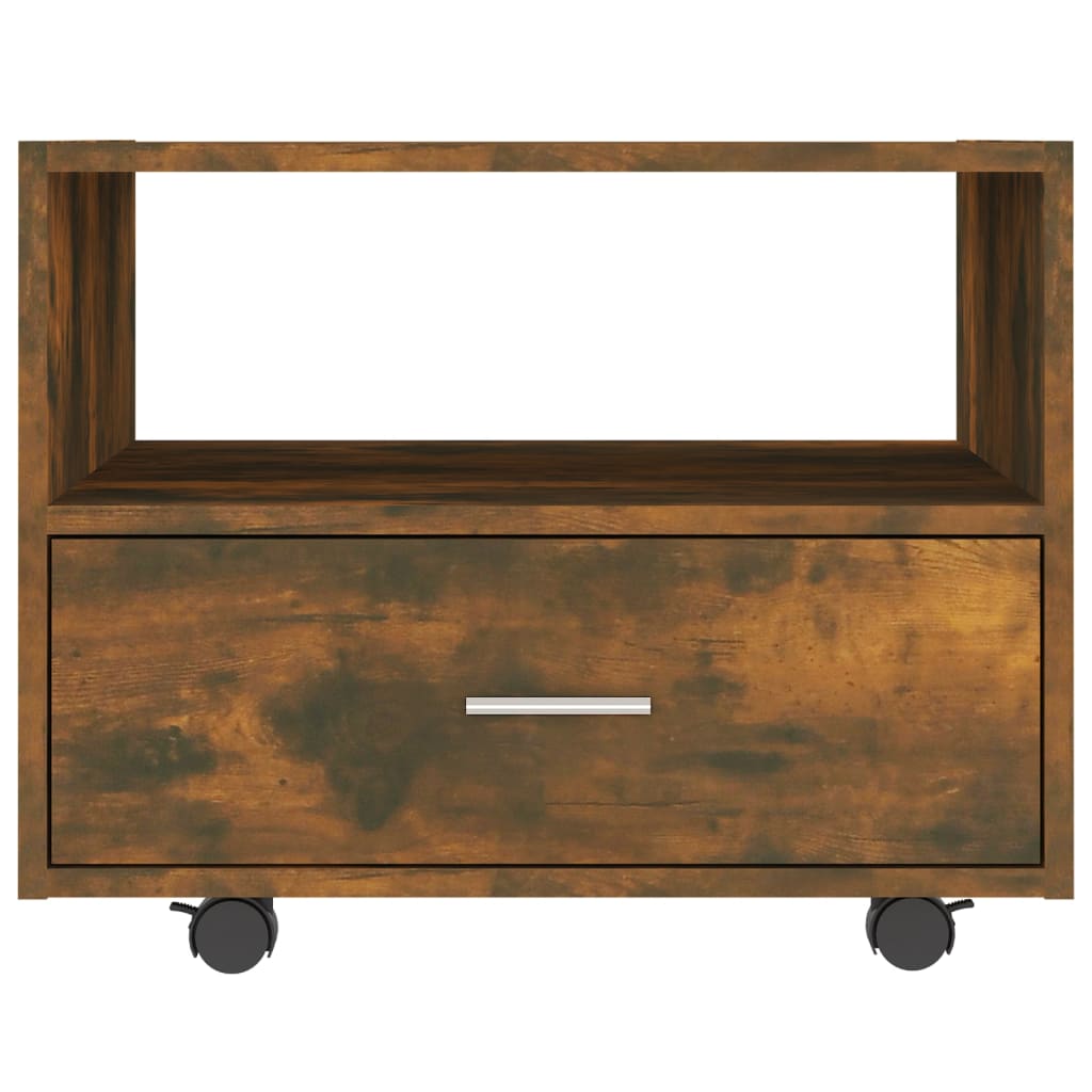 Table basse chêne fumé 55x55x40 cm bois d'ingénierie - XIOS