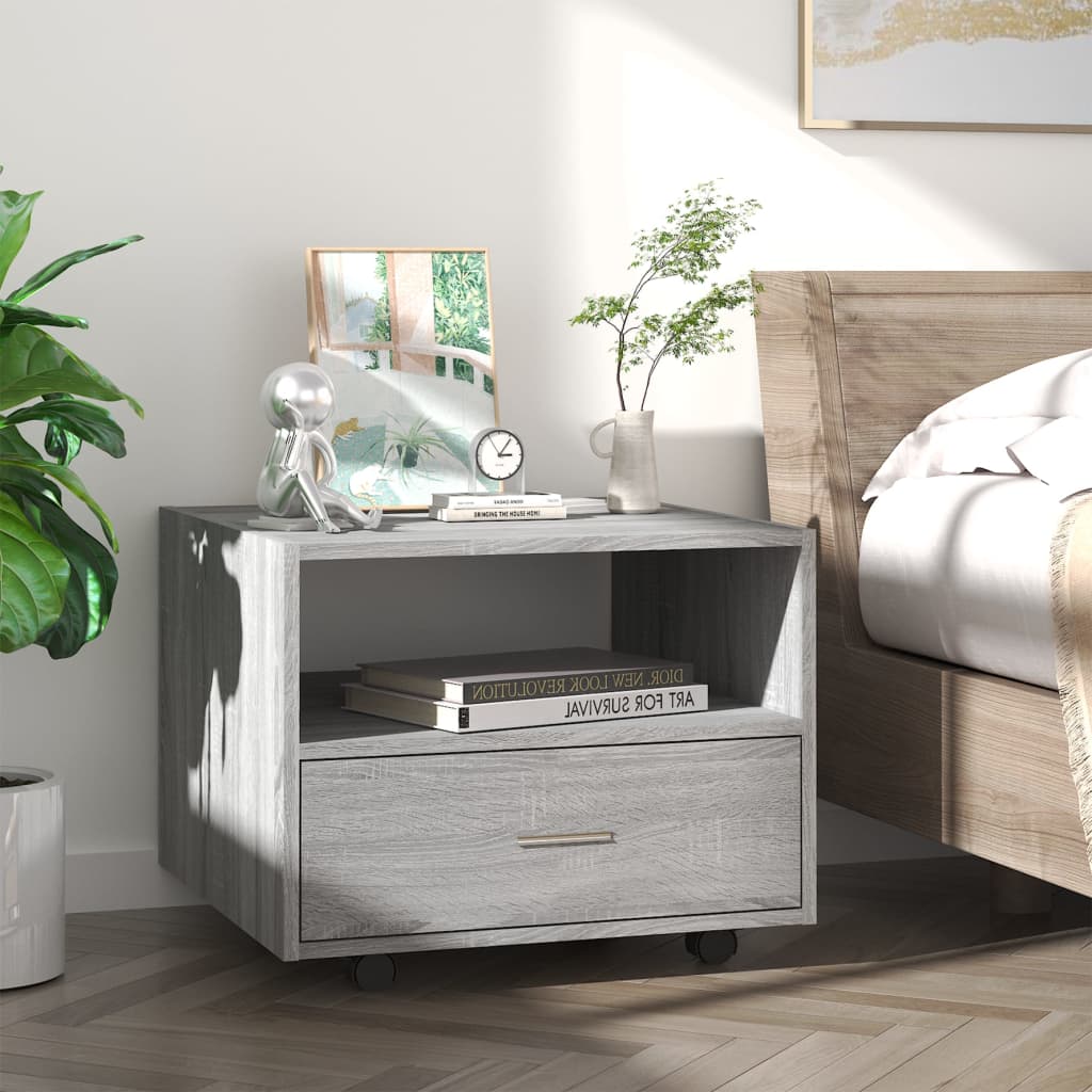 Table basse sonoma gris 55x55x40 cm bois d'ingénierie - XIOS