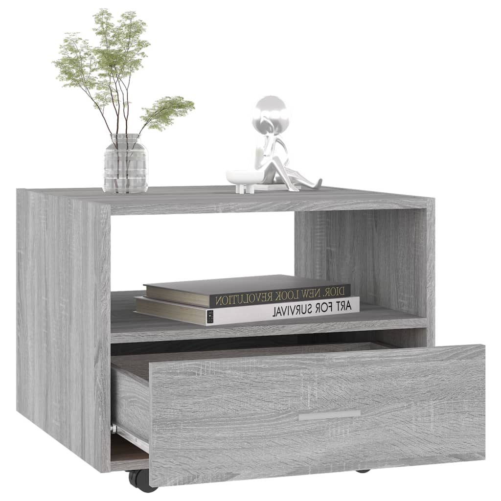 Table basse sonoma gris 55x55x40 cm bois d'ingénierie - XIOS