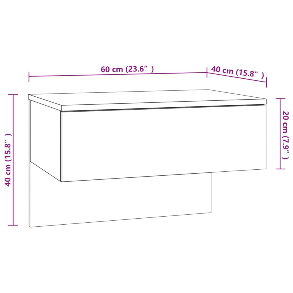 Tables de chevet murales 2 pcs Chêne fumé - XIOS