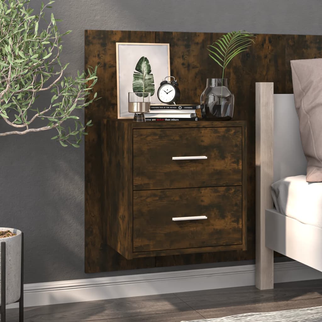 Tables de chevet murales 2 pcs Chêne fumé - XIOS