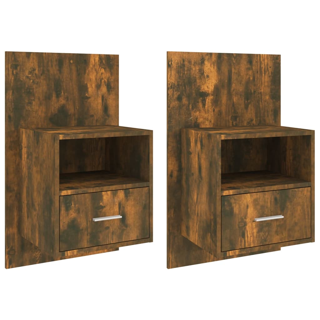 Tables de chevet murales 2 pcs Chêne fumé - XIOS