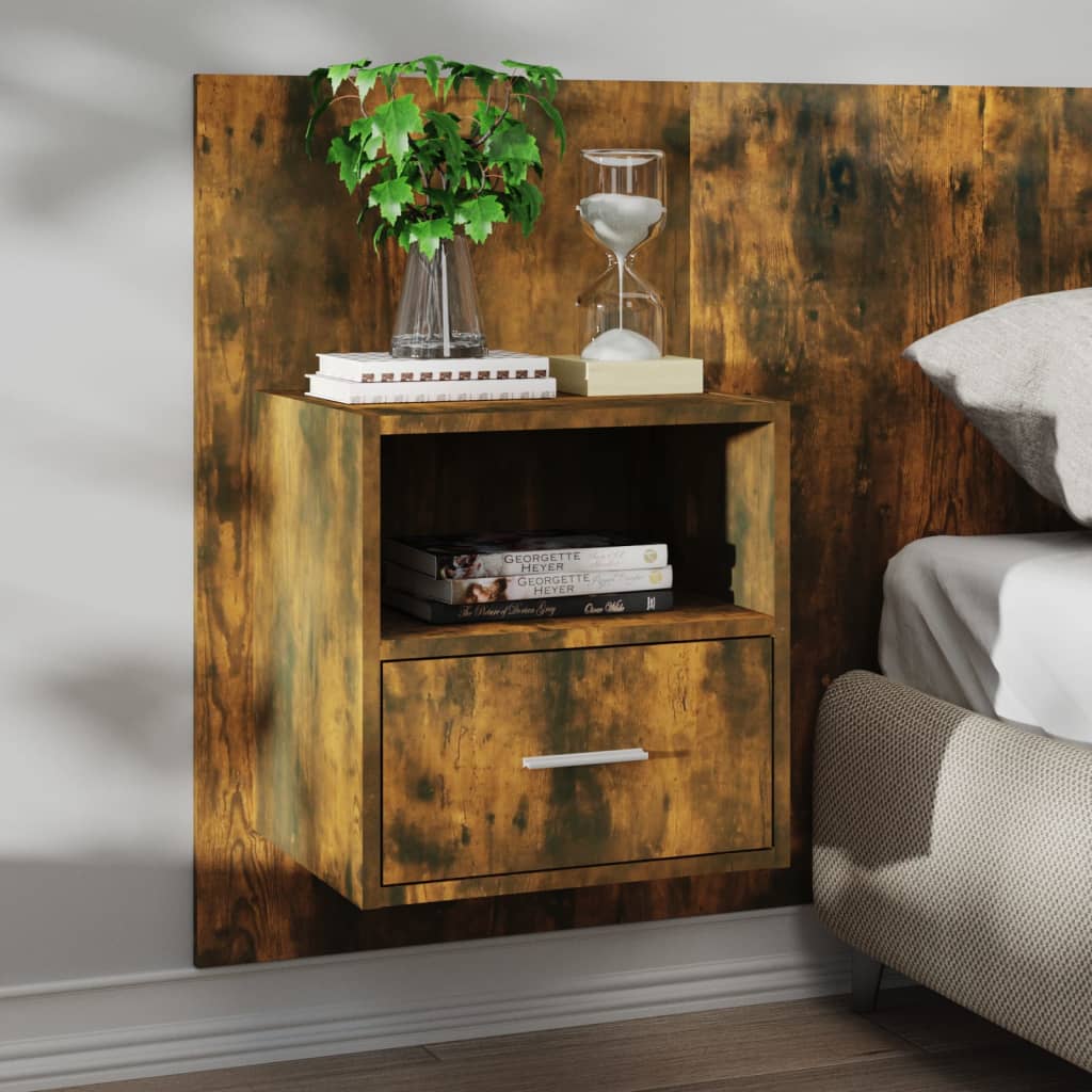 Tables de chevet murales 2 pcs Chêne fumé - XIOS