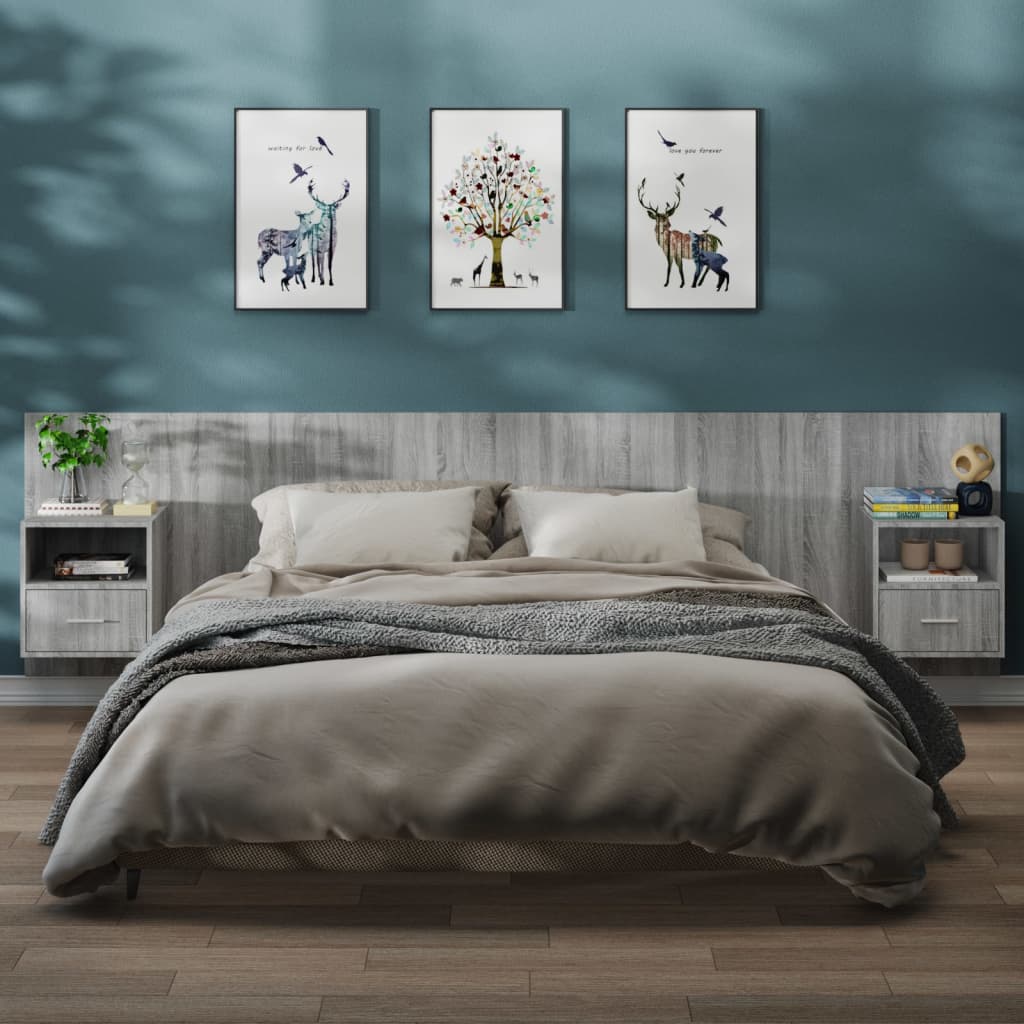 Tables de chevet murales 2 pcs Sonoma gris - XIOS