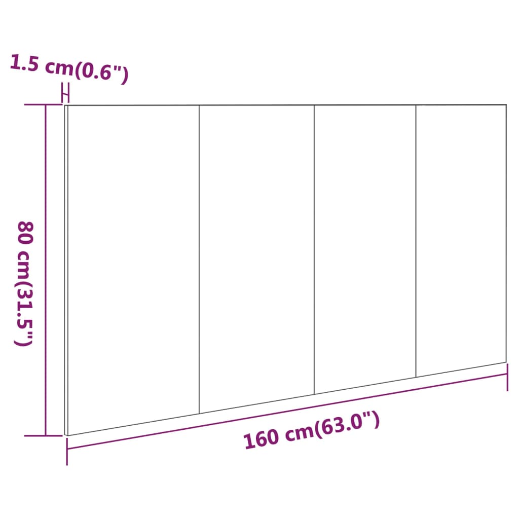 Tête de lit Sonoma gris 160x1,5x80 cm Bois d'ingénierie - XIOS