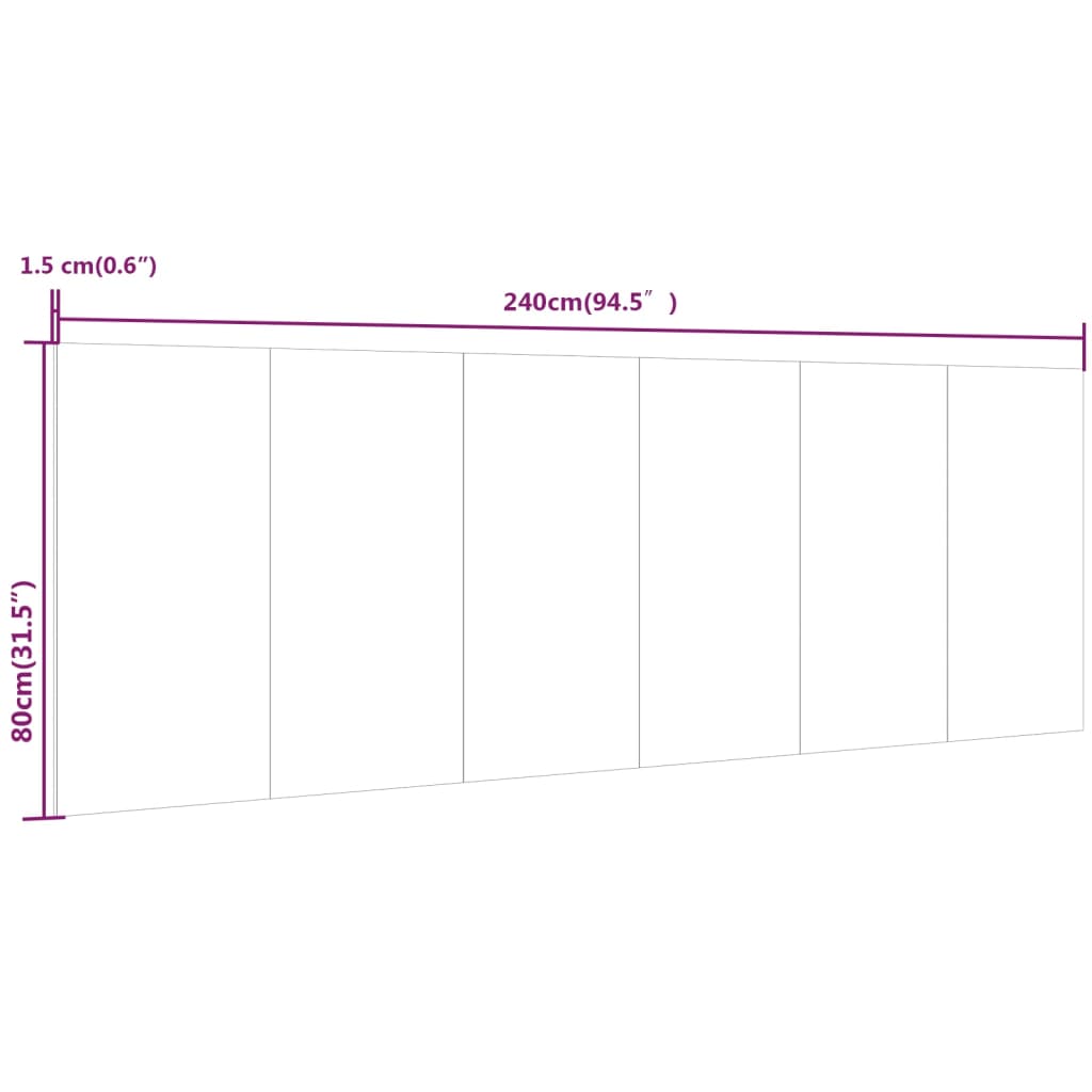 Tête de lit murale Chêne fumé 240x1,5x80 cm Bois d'ingénierie - XIOS