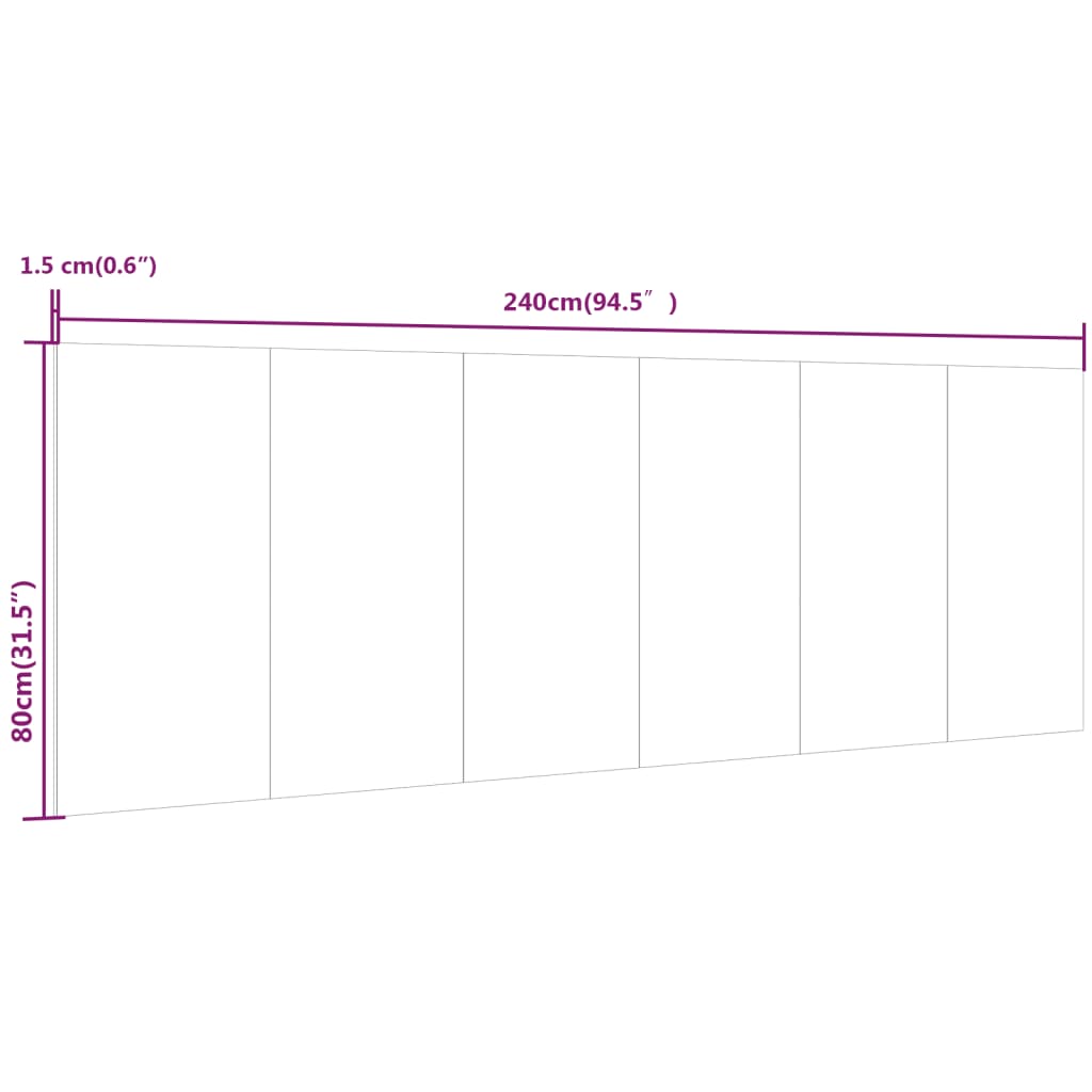 Tête de lit murale Sonoma gris 240x1,5x80 cm Bois d'ingénierie - XIOS