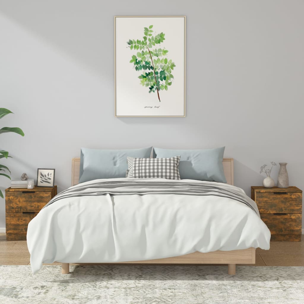 Tables de chevet 2 pcs Chêne fumé Bois d'ingénierie - XIOS