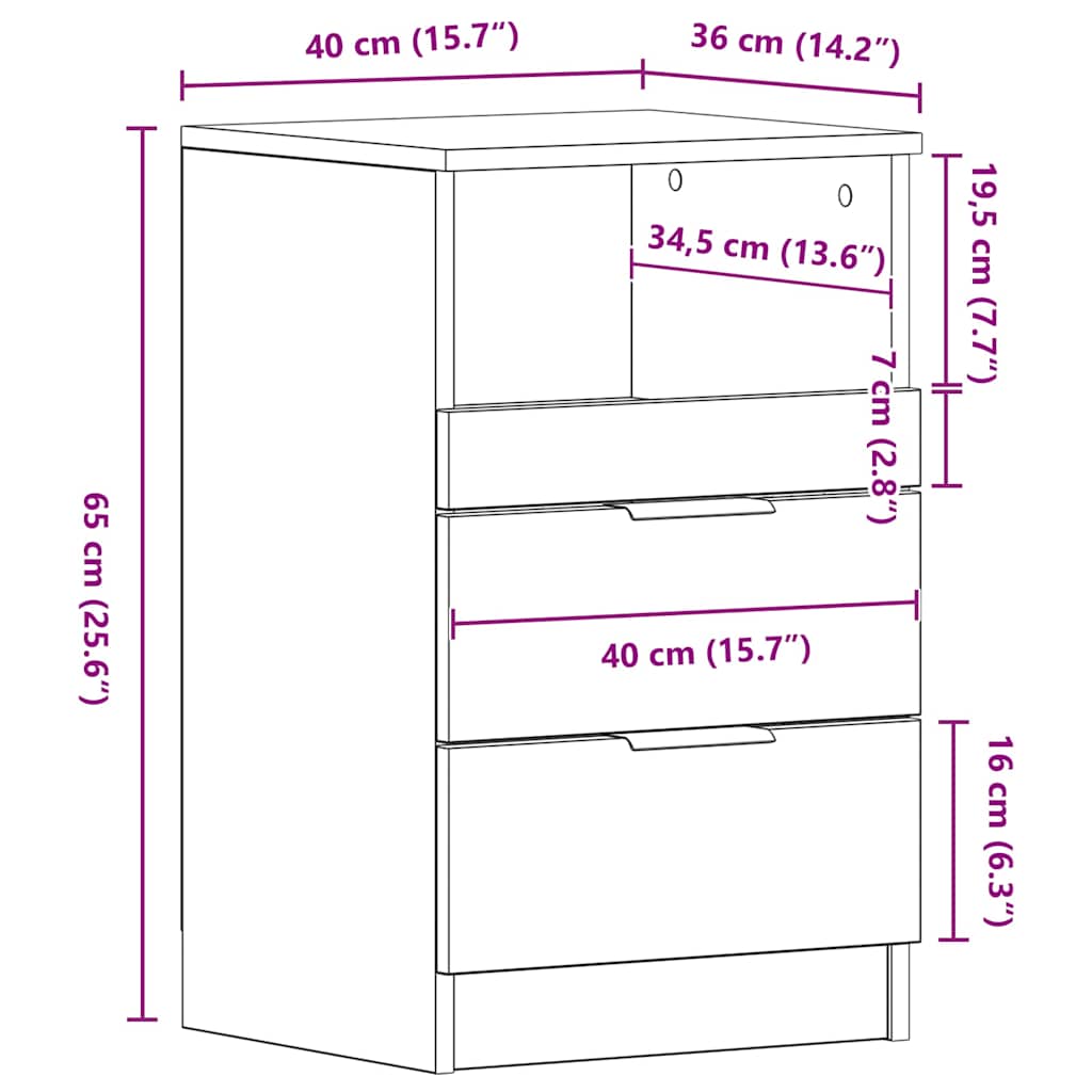 Tables de chevet 2 pcs Sonoma gris Bois d'ingénierie - XIOS